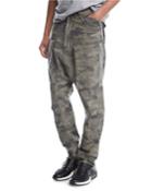 Drop-inseam Twill Cargo Pants, Green Camo