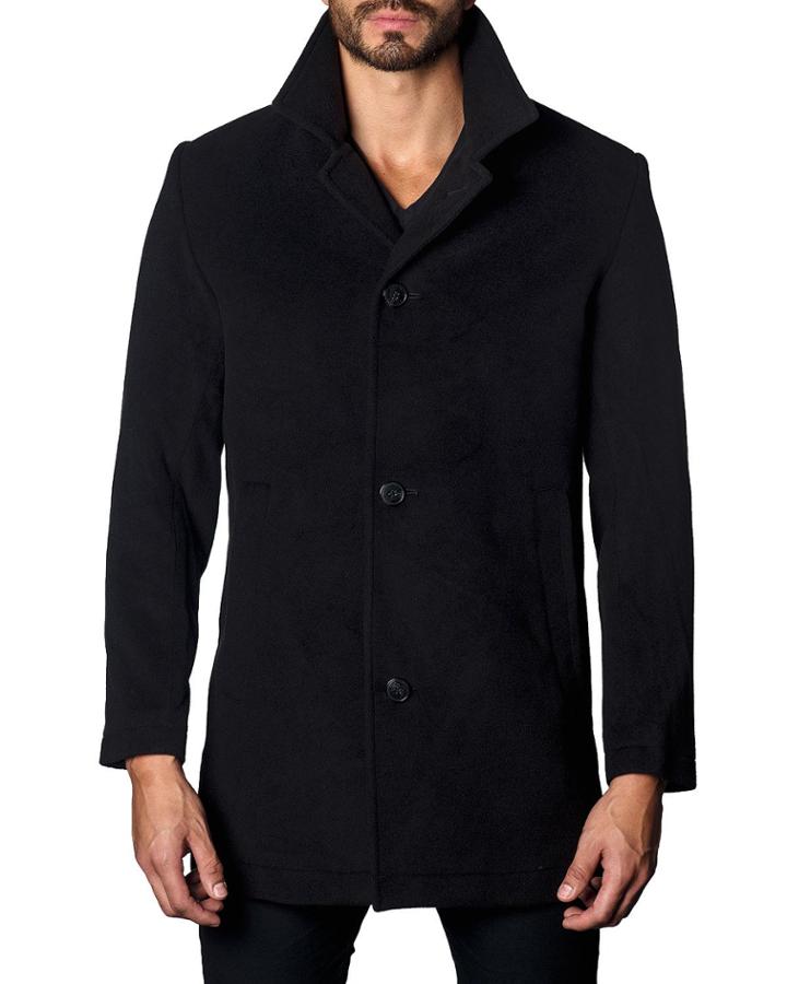 Men's Wool Button-front Coat