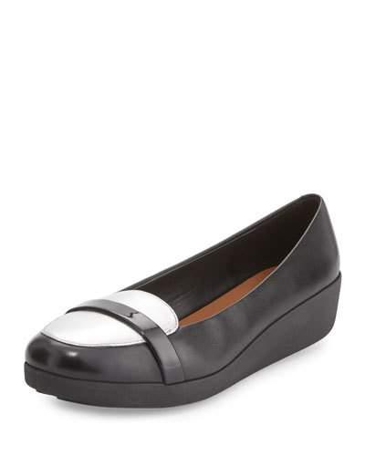 F-pop&trade; Leather Loafer, Black/silver