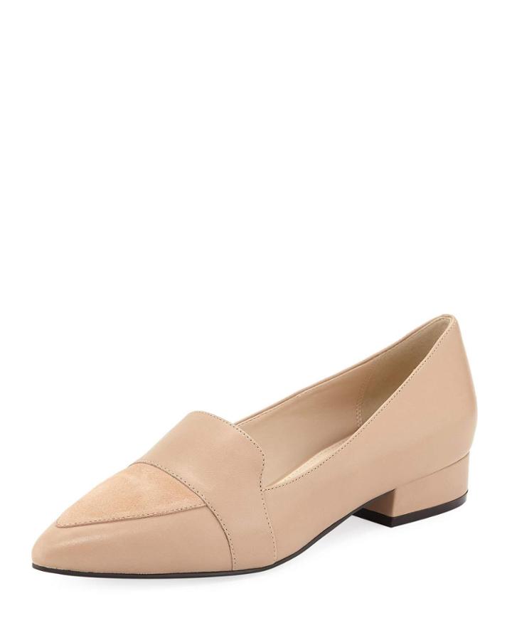 Marlee Leather & Suede Skimmers, Beige