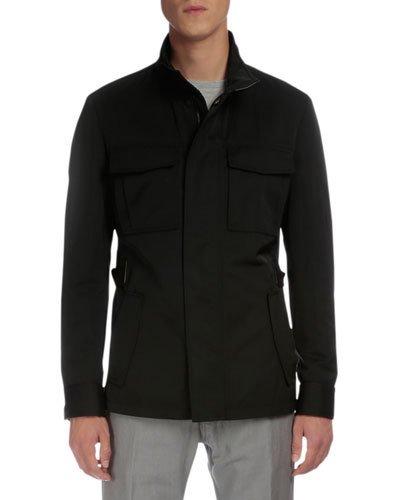 Lightweight Buckled-side Jacket, Black