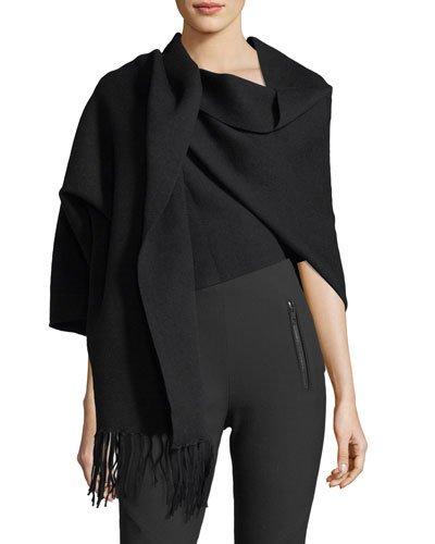 Fringed-end Wrap Cardigan