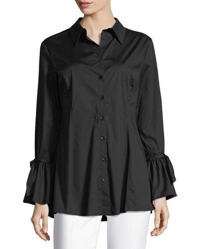 Tie-sleeve Button-down Tunic