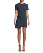 Imogen Ruched Crepe Short Tee Dress