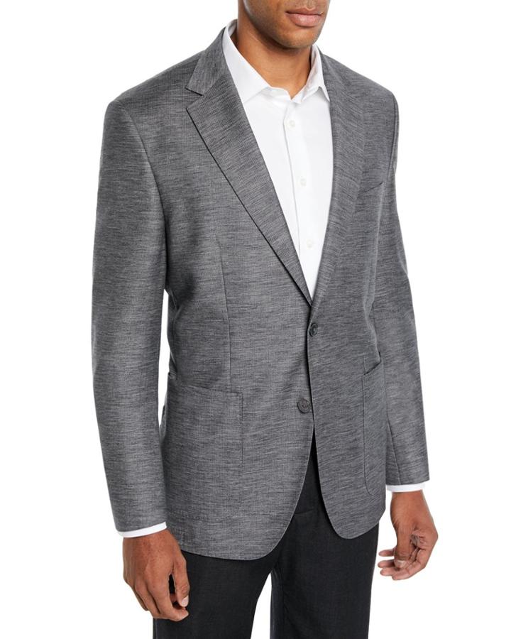 Men's Heathered Patch-pocket Blazer Jacket