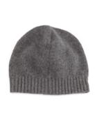 Portolano Cashmere Basic Knit Beanie Hat, Dark Heather Gray, Women's, Dk H. Grey