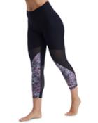 Ava High-rise Snake-print Mesh-inset Capri