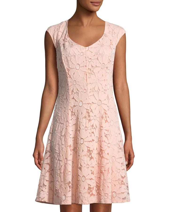 Cap-sleeve Lace A-line Dress