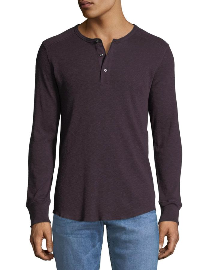 Men's Slub-knit Henley T-shirt
