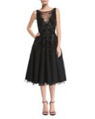 Beaded Tea-length Cocktail Dress