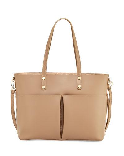 Leather Large Pocket Tote Bag