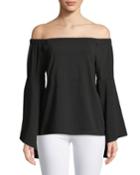 Off-the-shoulder Cacading-sleeve Blouse