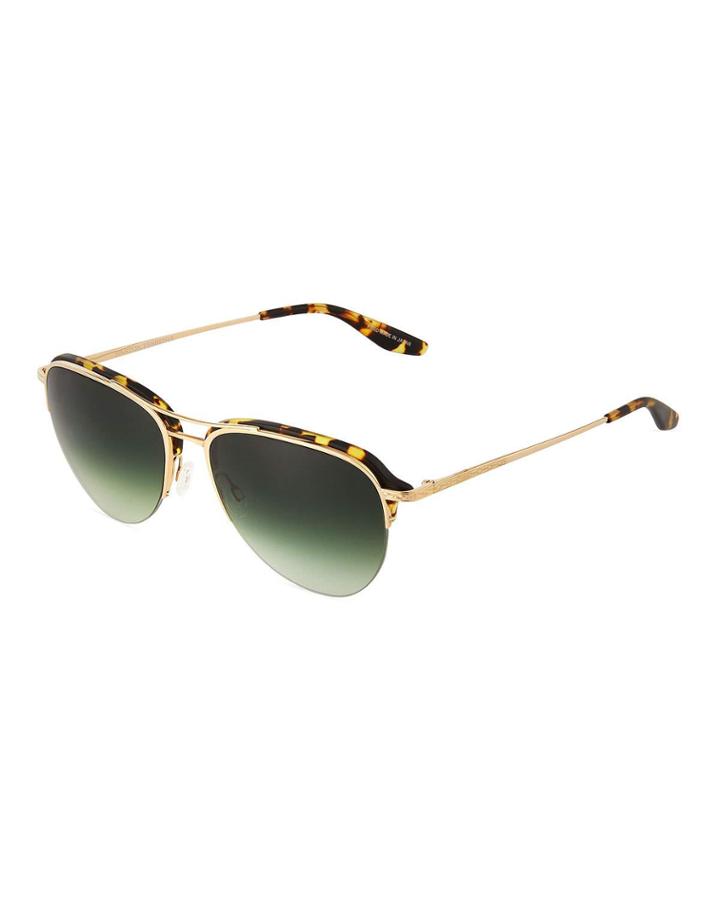 Airman Half-rim Aviator Sunglasses, Matte Heroine Chic/gold Julep