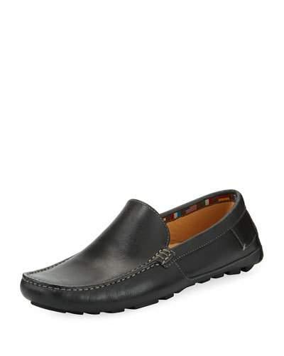 Malibu Leather Flat Driver, Black