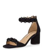 Lila Studded Suede Ankle-strap