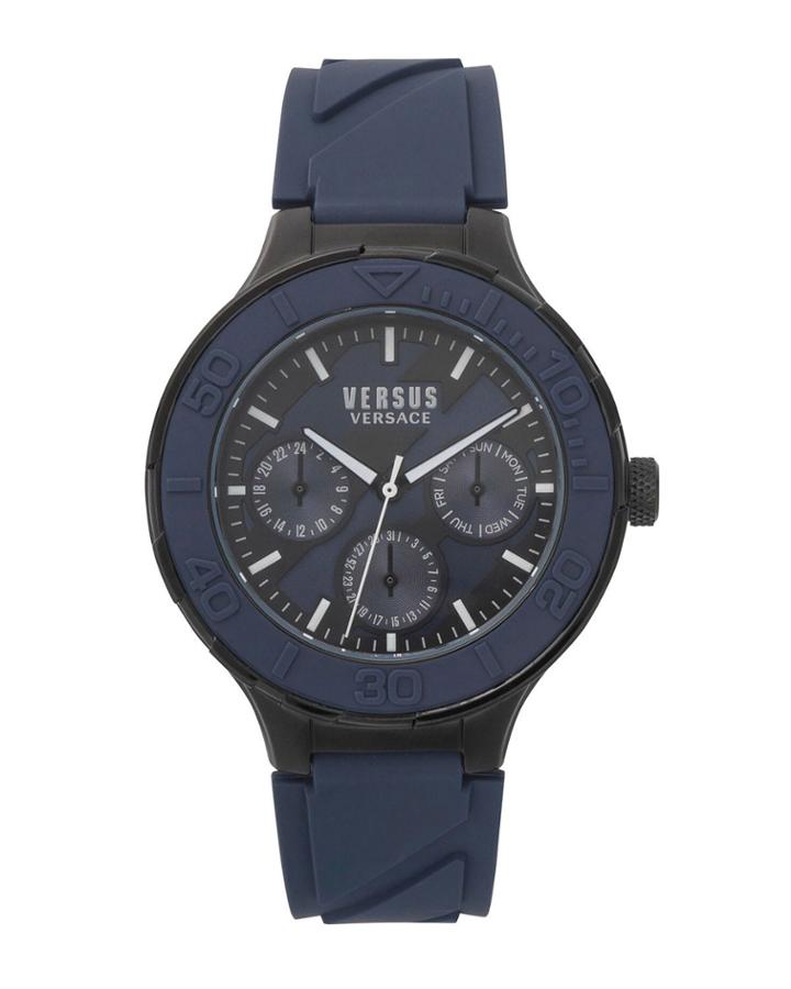 Men's Wynberg 44mm Watch With Silicone Strap, Blue/black