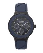Men's Wynberg 44mm Watch With Silicone Strap, Blue/black