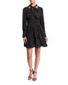 Polka Dot Print Neck Tie Dress