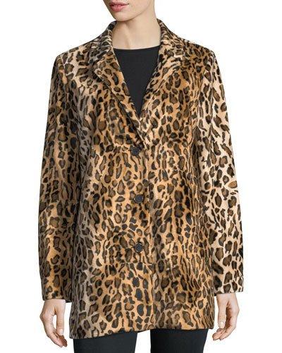 Leopard-print Faux-fur Blazer