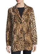 Leopard-print Faux-fur Blazer