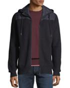 Men's Full-zip Hoodie With Quilted Yoke