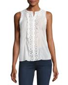 Sleeveless Voile-lace Top