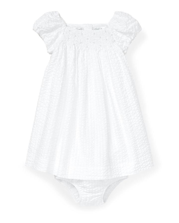Seersucker Smocked Dress W/ Matching Bloomers, Size