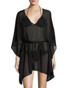 Sansa Embroiderd-trim Caftan, Black