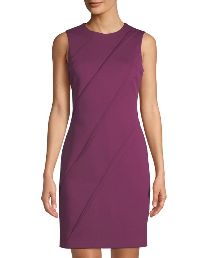 Sleeveless Pleated Sheath