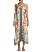 Forma Handkerchief-hem Floral-print Tank Dress