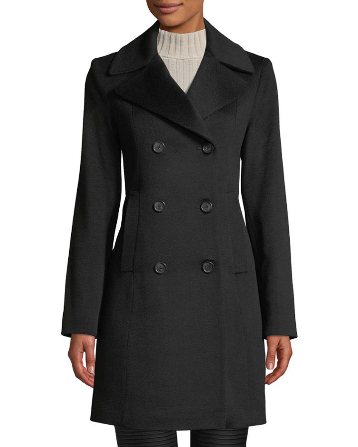 Oversized-collar Double-breasted Pea Coat