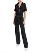 Benjamin Rolled-sleeve Stripe Jumpsuit