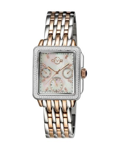30mm Bari Diamond Bracelet Watch, Rose/steel