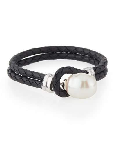 Storm Baroque Pearl & Leather Bracelet