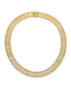 18k Gold Bamboo Collar With Diamond Pave