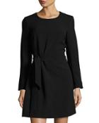 Diane Front-tie Knit Dress, Black