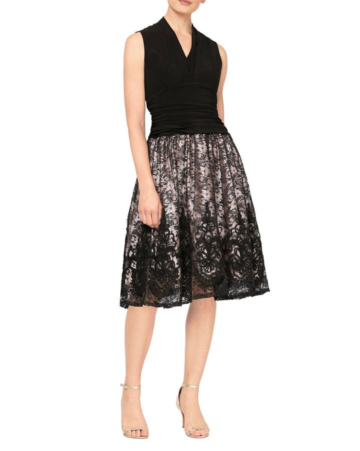 Lace Fit-&-flare Ruched Party Dress
