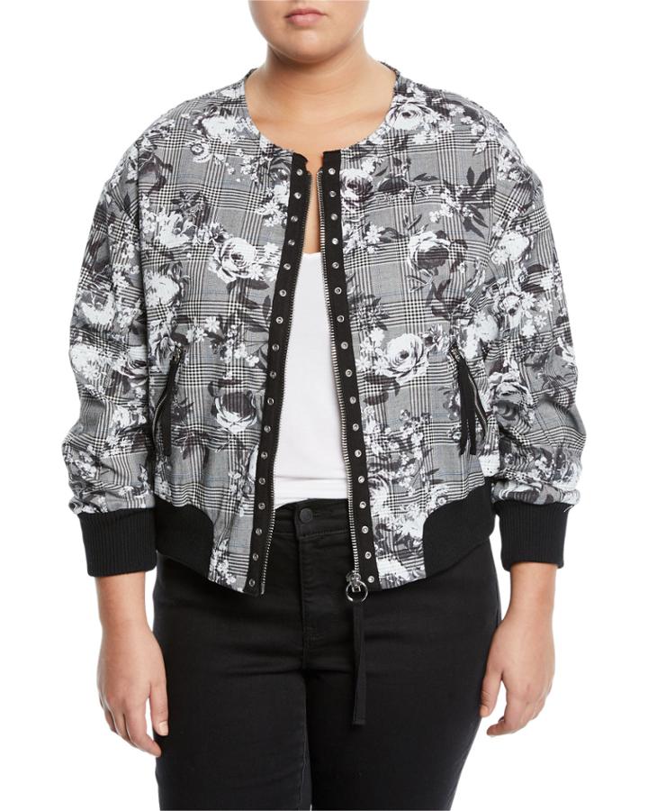 Baldwin Floral/check Bomber Jacket,