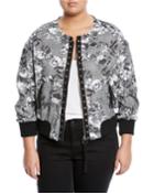 Baldwin Floral/check Bomber Jacket,