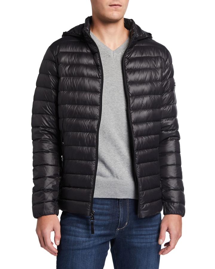 Men's Quilted Hooded Packable Puffer Jacket