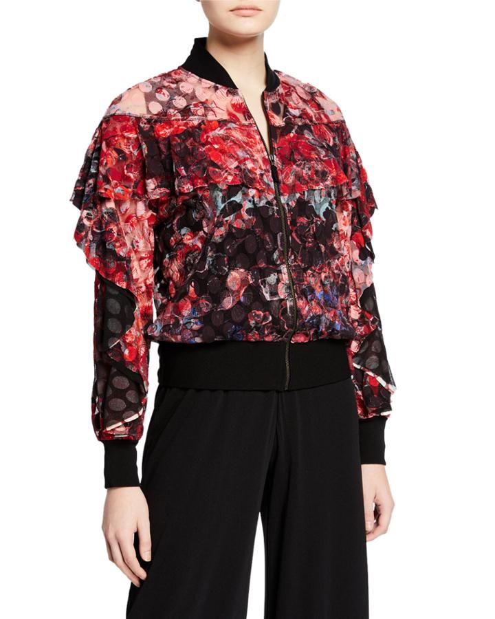 Ruffle Bomber Jacket