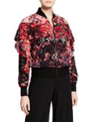 Ruffle Bomber Jacket