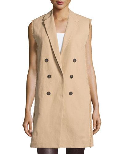 Sleeveless Trenchcoat Jacket, Biscuit