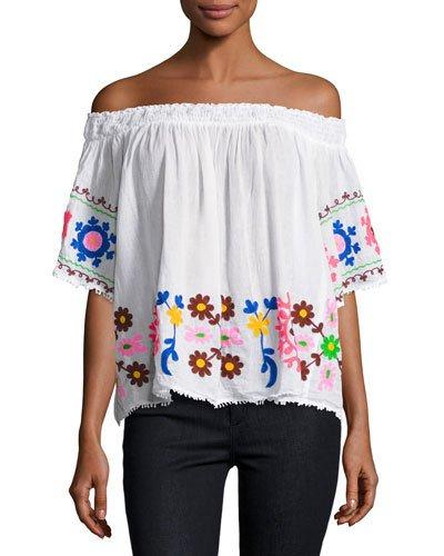 Barcelona Off-the-shoulder Top, White