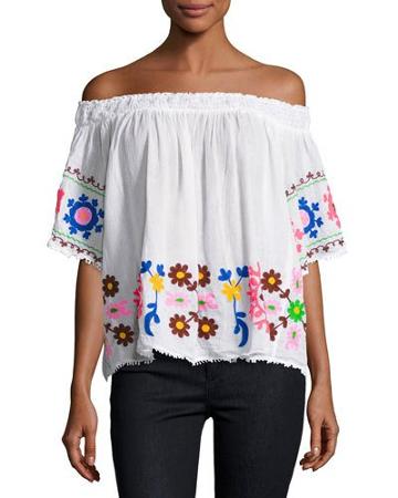 Barcelona Off-the-shoulder Top, White