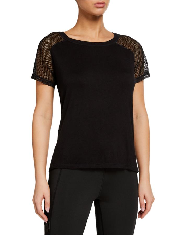 Mesh-sleeve Back-yoke Top