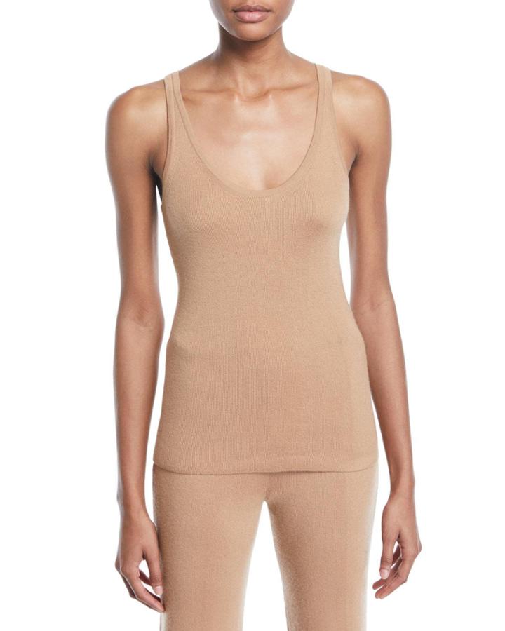 Douglas Scoop-neck Ribbed Cashmere Tank Top
