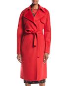 Double-face Cashmere Melton Trench Robe Coat