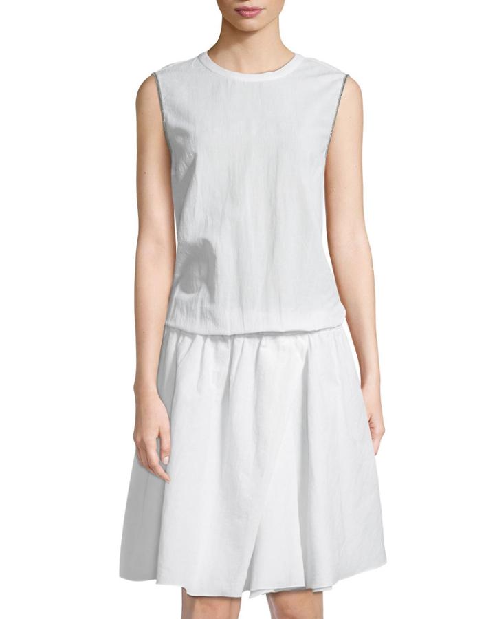 Crispy Cotton Midi Dress With