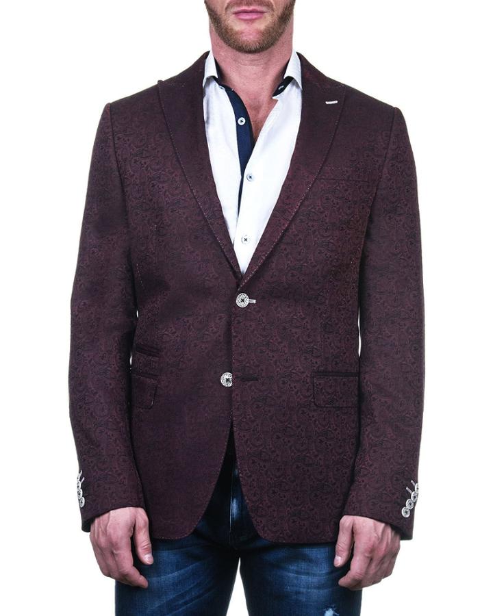 Men's Beethoven Blazer - Swirl Paisley Red